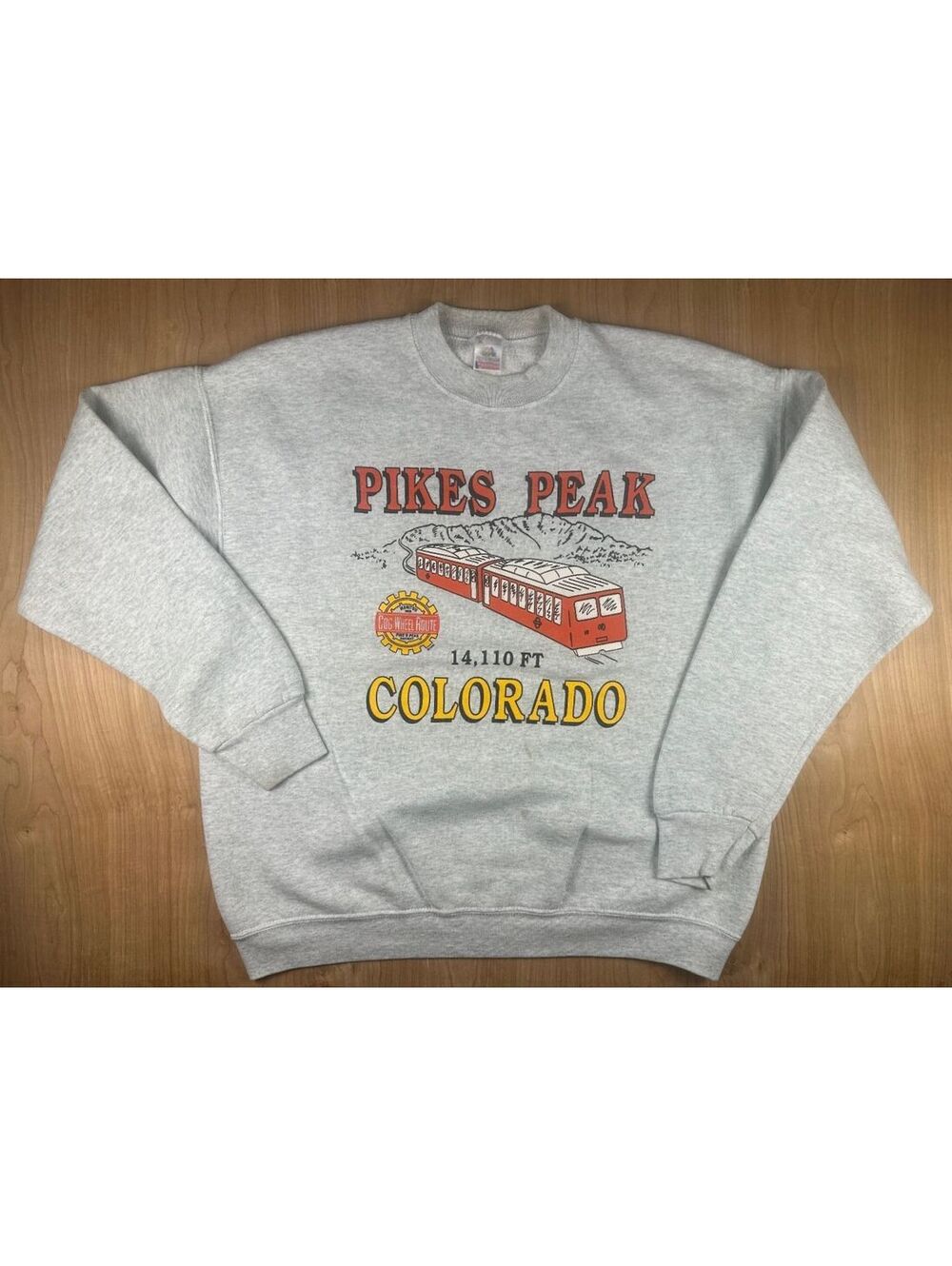 Vintage 90s Pike's Peak Colorado sweatshirt xlarge cog railway mountains gorp